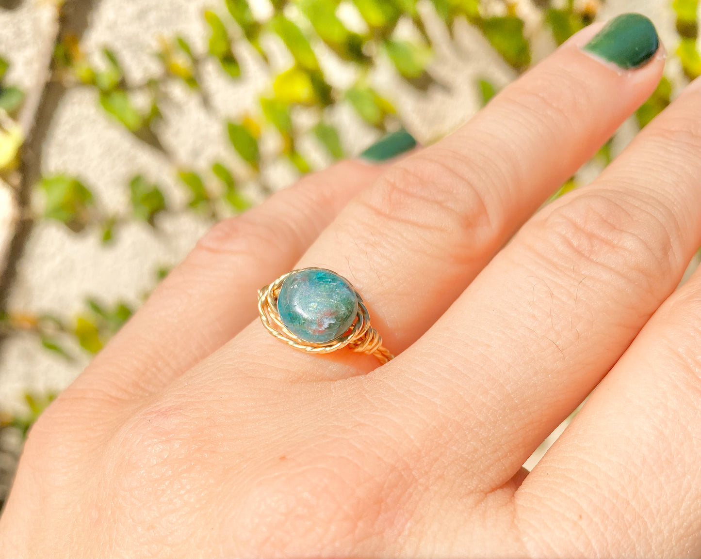 Gemstone Judy Rings Wrapped in Twisted Wire