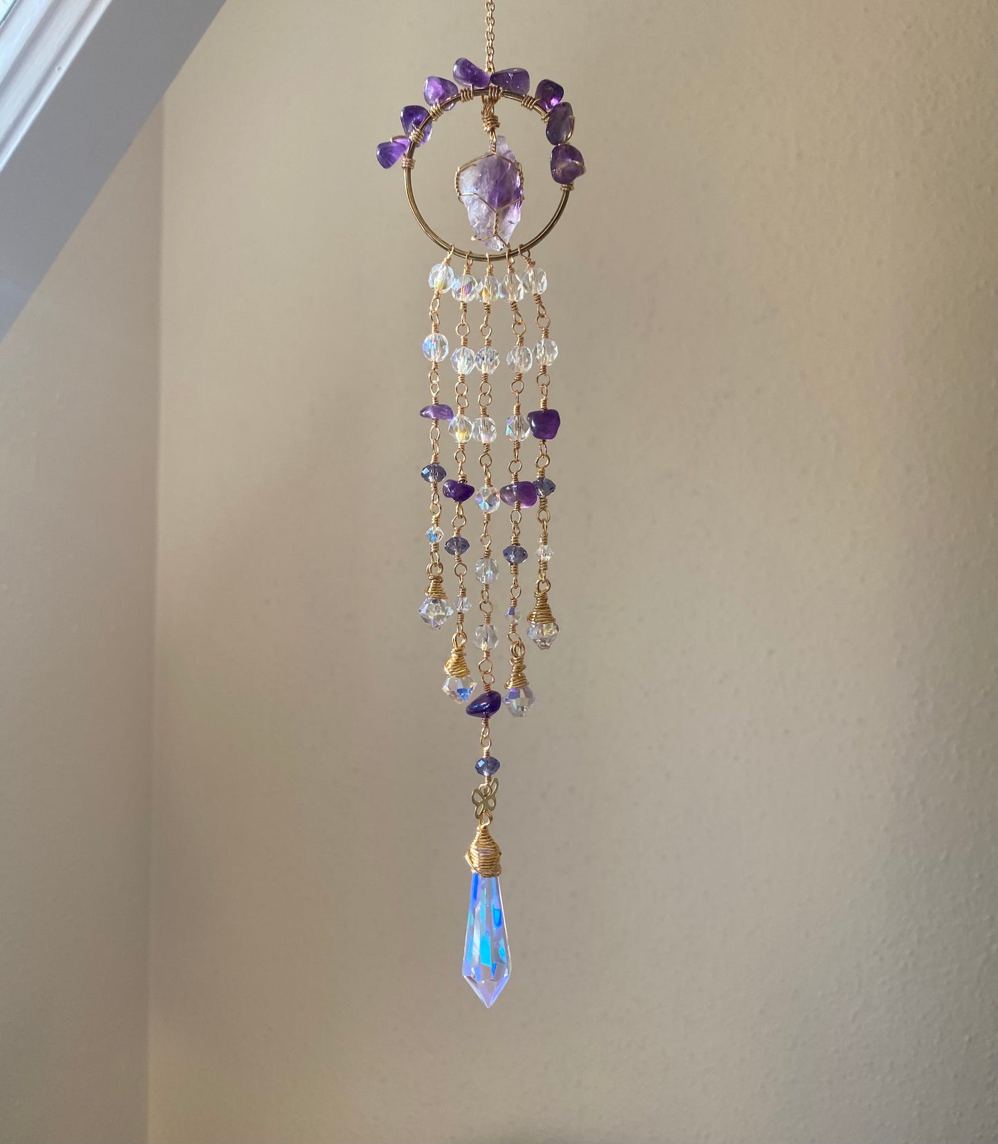 Purple Amethyst Butterfly Suncatcher