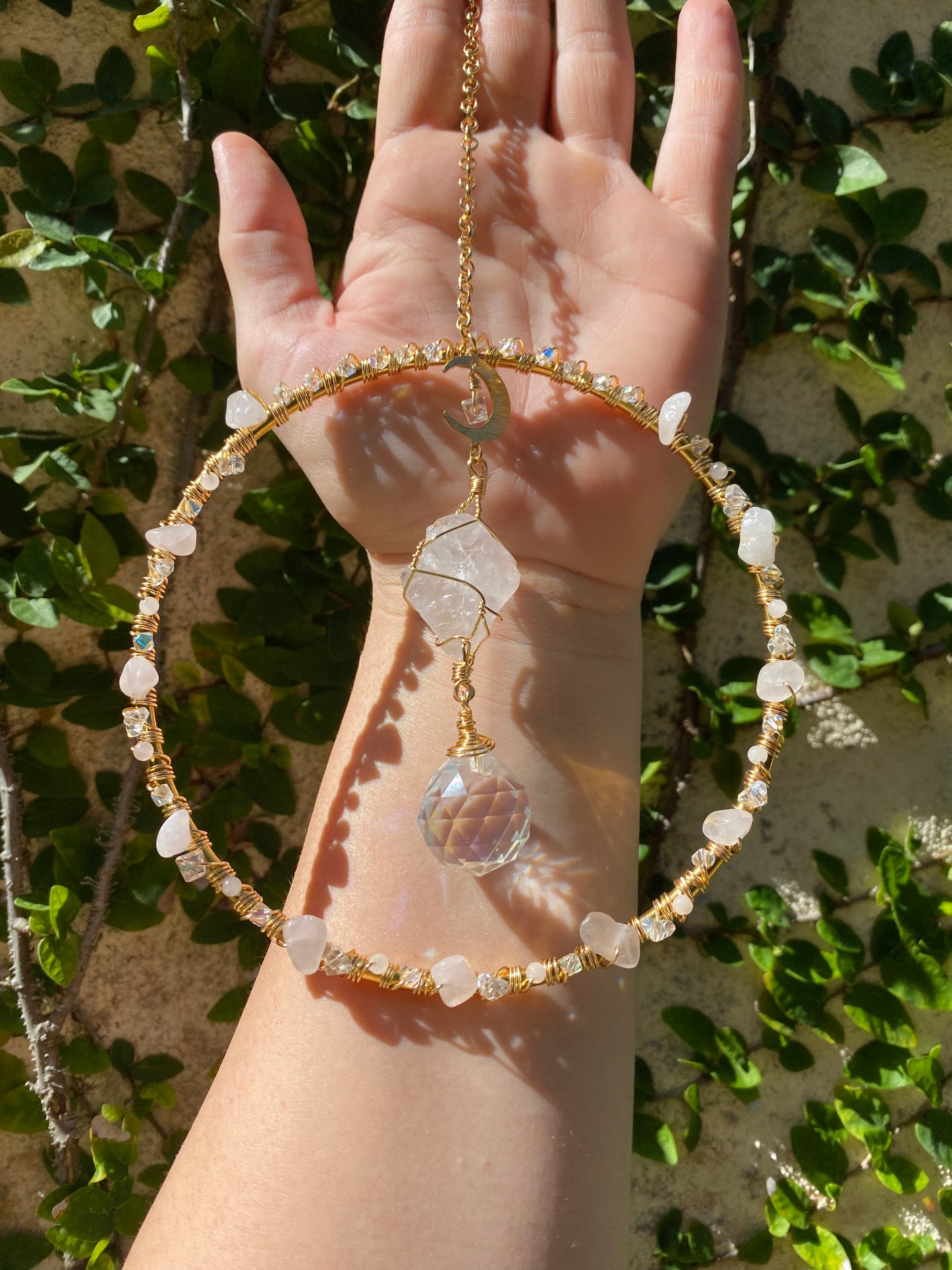 Rose Quartz Goddess Suncatcher